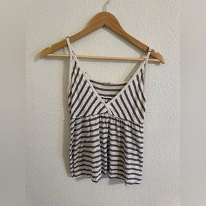 Ecote Gray & White Striped Tank Top